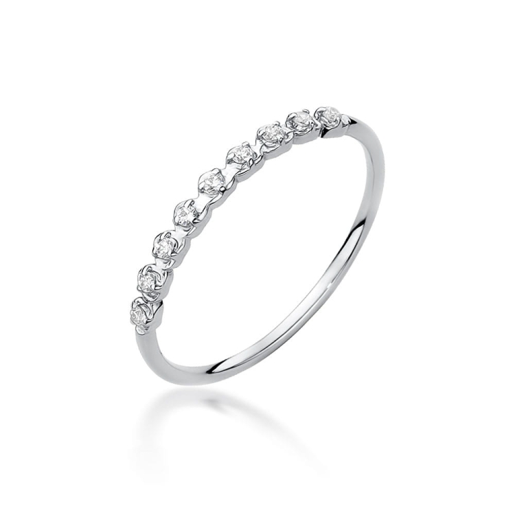 Pierścionek zaręczynowy z białego złota z diamentami 0,045ct Fire Of Love BW-504-b