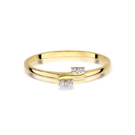 Przejdź do produktu Pierścionek zaręczynowy z żółtego złota z diamentami 0,03ct Fire Of Love