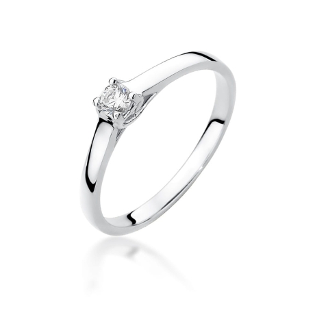 Przejdź do produktu Pierścionek zaręczynowy z białego złota z diamentem 0,12ct Fire Of Love 