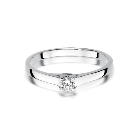 Przejdź do produktu Pierścionek zaręczynowy z białego złota z diamentem 0,12ct Fire Of Love 
