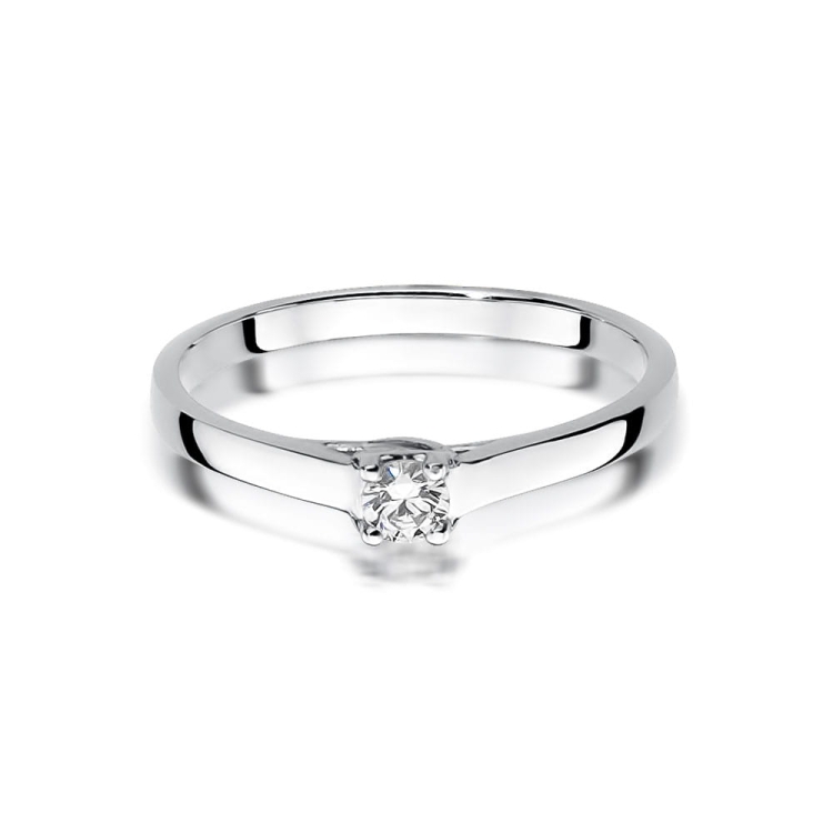 Pierścionek zaręczynowy z białego złota z diamentem 0,12ct Fire Of Love BW-506-b