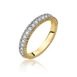 Pierścionek zaręczynowy z żółtego złota z diamentami 0,24ct Fire Of Love BW-507