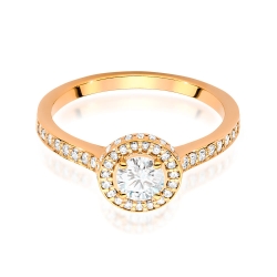 Pierścionek zaręczynowy z różowego złota z diamentami 0,76ct Fire Of Love BW-508-r
