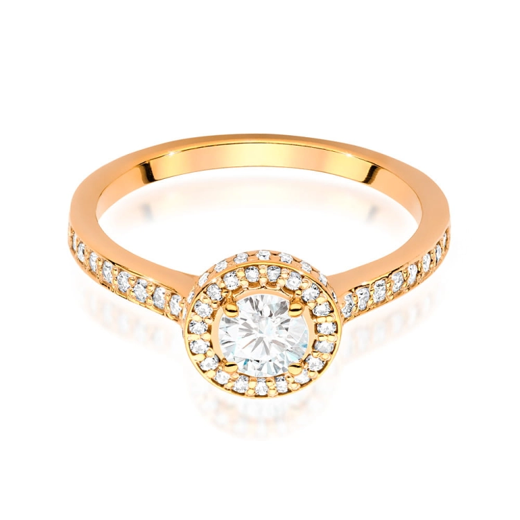Pierścionek zaręczynowy z różowego złota z diamentami 0,76ct Fire Of Love BW-508-r