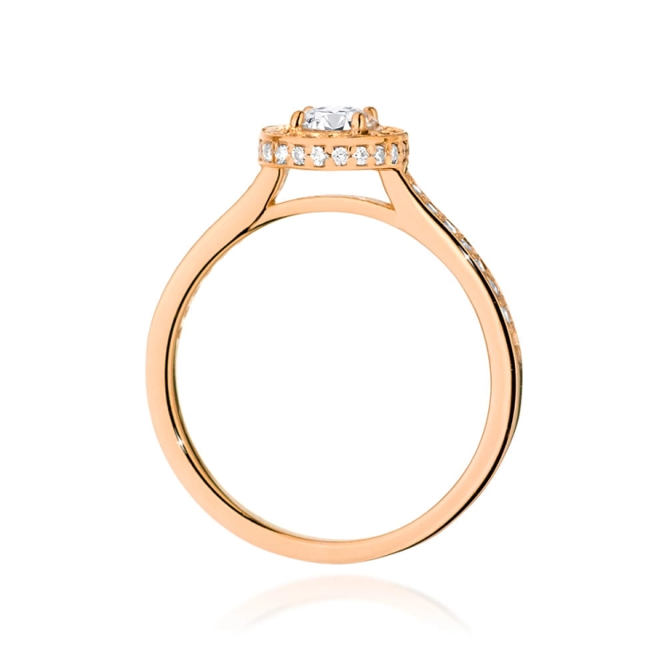 Pierścionek zaręczynowy z różowego złota z diamentami 0,76ct Fire Of Love BW-508-r