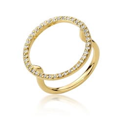 Pierścionek zaręczynowy z żółtego złota z diamentami 0,20ct Fire Of Love BW-510