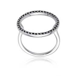 Pierścionek zaręczynowy z białego złota z czarnymi diamentami 0,20ct Fire Of Love BW-510-czarne-diamenty