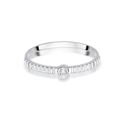 Pierścionek zaręczynowy z białego złota z diamentem 0,04ct Fire Of Love BW-512-b