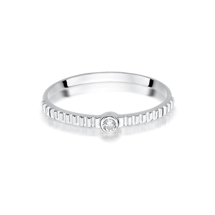 Pierścionek zaręczynowy z białego złota z diamentem 0,04ct Fire Of Love BW-512-b