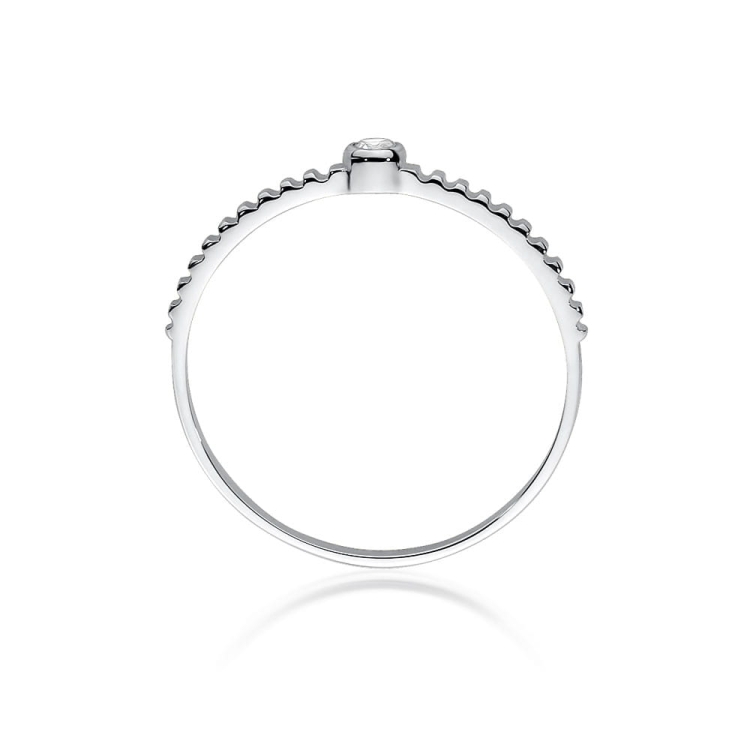 Pierścionek zaręczynowy z białego złota z diamentem 0,04ct Fire Of Love BW-512-b