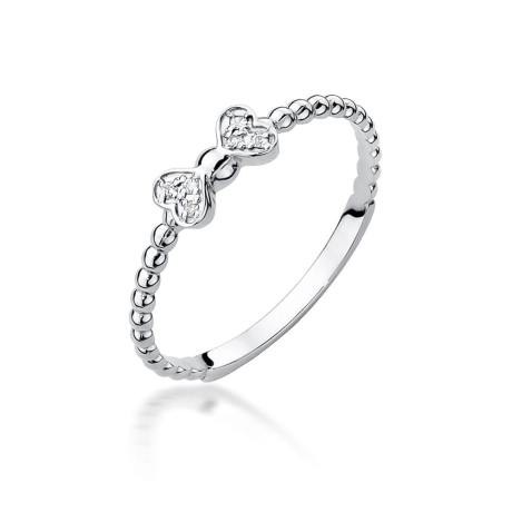 Przejdź do produktu Pierścionek zaręczynowy z białego złota z diamentami 0,03ct Fire Of Love