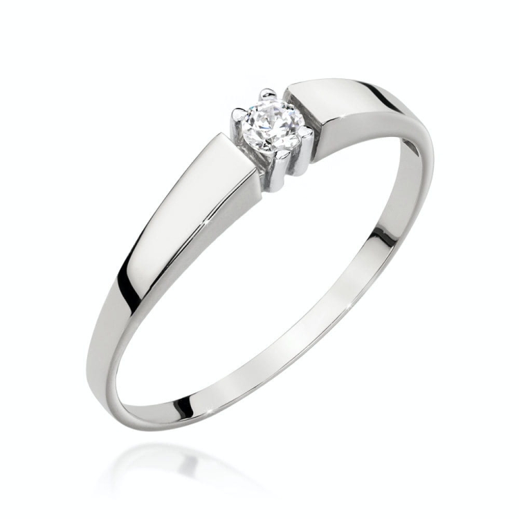Pierścionek zaręczynowy z białego złota z diamentem 0,08ct Fire Of Love BW-524-0,08ct-b
