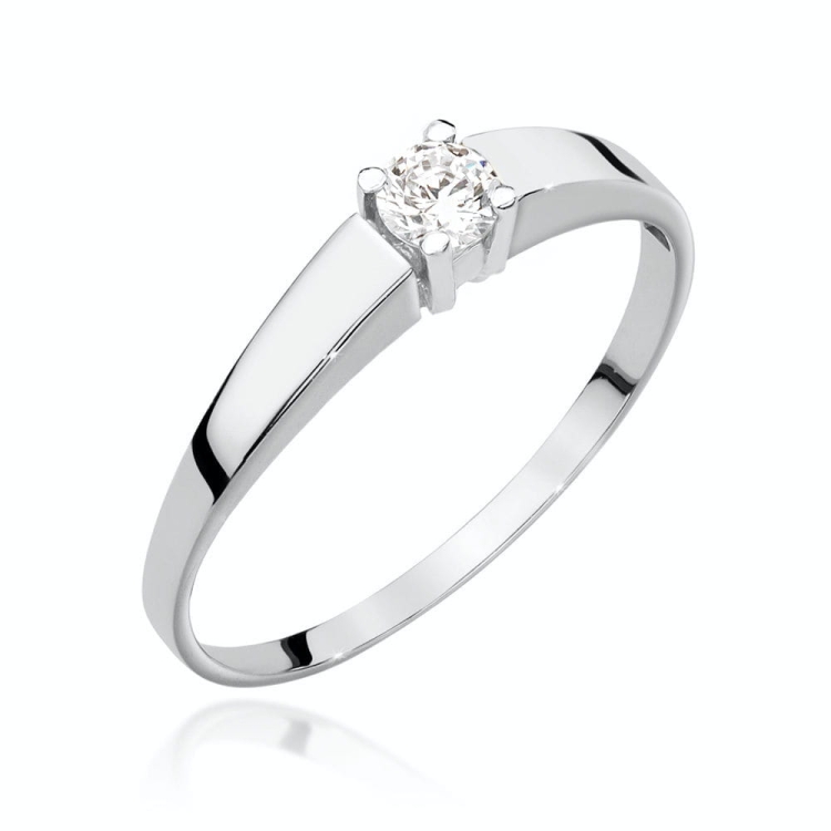 Pierścionek zaręczynowy z białego złota z diamentem 0,20ct Fire Of Love BW-524-0,20ct-b