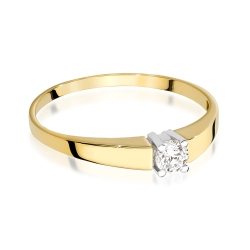 Pierścionek zaręczynowy z żółtego złota z diamentem 0,25ct Fire Of Love BW-524-0,25ct