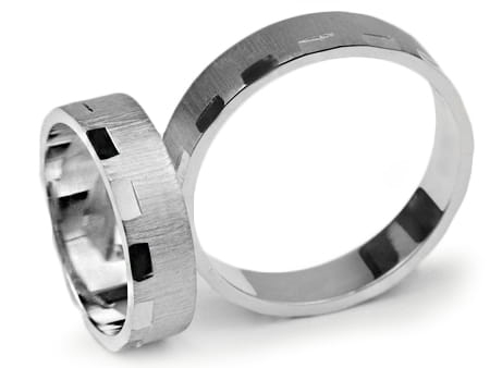 Przejdź do produktu Obrączki ślubne z białego złota płaskie 5mm Infinity