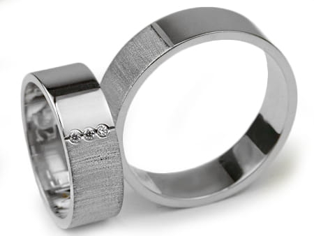 Przejdź do produktu Obrączki ślubne z białego złota płaskie z cyrkoniami 6mm Infinity