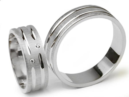 Przejdź do produktu Obrączki ślubne z białego złota płaskie z cyrkoniami 6mm Infinity