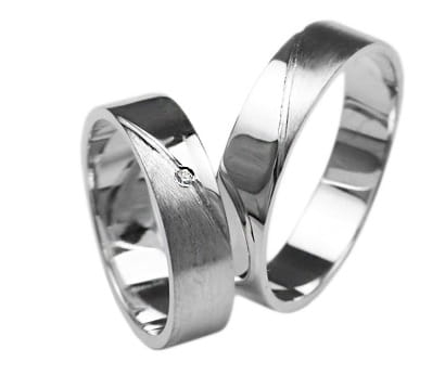 Przejdź do produktu Srebrne obrączki ślubne płaskie z cyrkonią 6mm Silvery