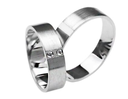 Przejdź do produktu Srebrne obrączki ślubne płaskie z cyrkoniami 6mm Silvery