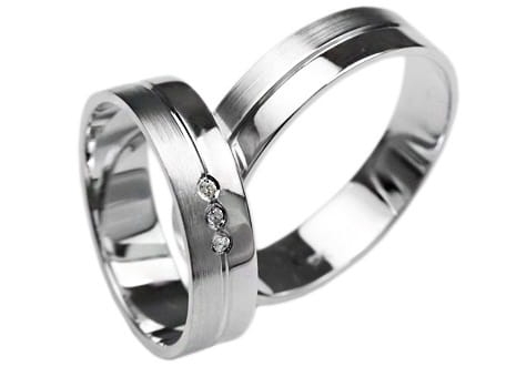 Przejdź do produktu Srebrne obrączki ślubne płaskie z cyrkoniami 6mm Silvery