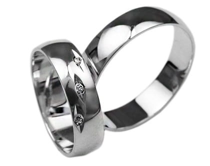 Przejdź do produktu Srebrne obrączki ślubne półokrągłe z cyrkoniami 6mm Silvery