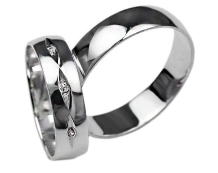 Przejdź do produktu Srebrne obrączki ślubne półokrągłe z cyrkoniami 6mm Silvery