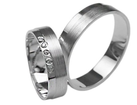 Przejdź do produktu Srebrne obrączki ślubne płaskie z cyrkoniami 6mm Silvery