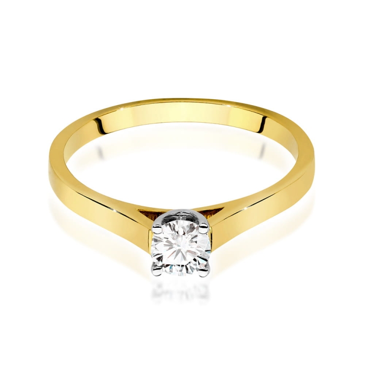 Pierścionek zaręczynowy z żółtego złota z diamentem 0,50ct Fire Of Love GW-526-0,50ct