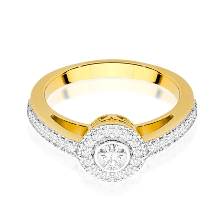 Przejdź do produktu Pierścionek zaręczynowy z żółtego złota z diamentami 0,37ct Fire Of Love