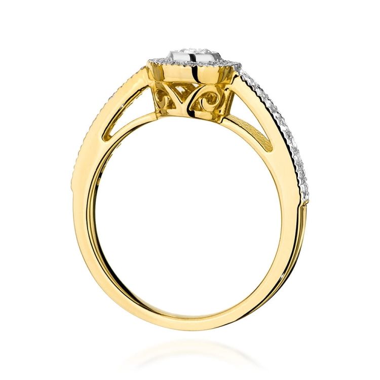 Pierścionek zaręczynowy z żółtego złota z diamentami 0,37ct Fire Of Love BW-530