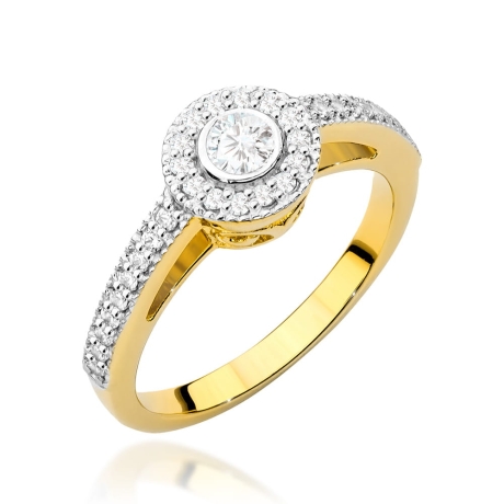 Przejdź do produktu Pierścionek zaręczynowy z żółtego złota z diamentami 0,37ct Fire Of Love