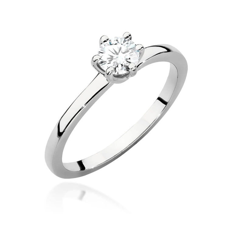 Pierścionek zaręczynowy z białego złota z diamentem 0,40ct Fire Of Love GW-535-0,40ct-b