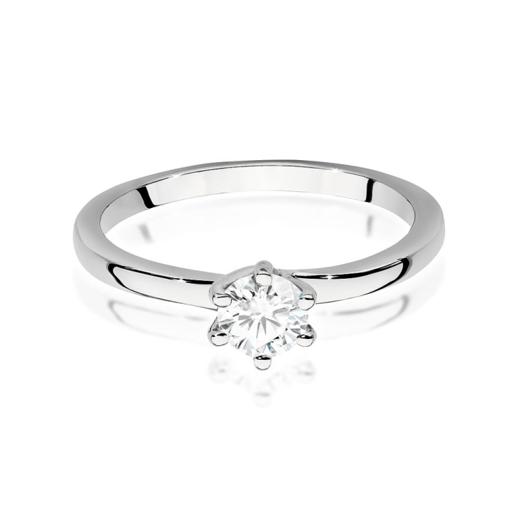 Pierścionek zaręczynowy z białego złota z diamentem 0,40ct Fire Of Love GW-535-0,40ct-b