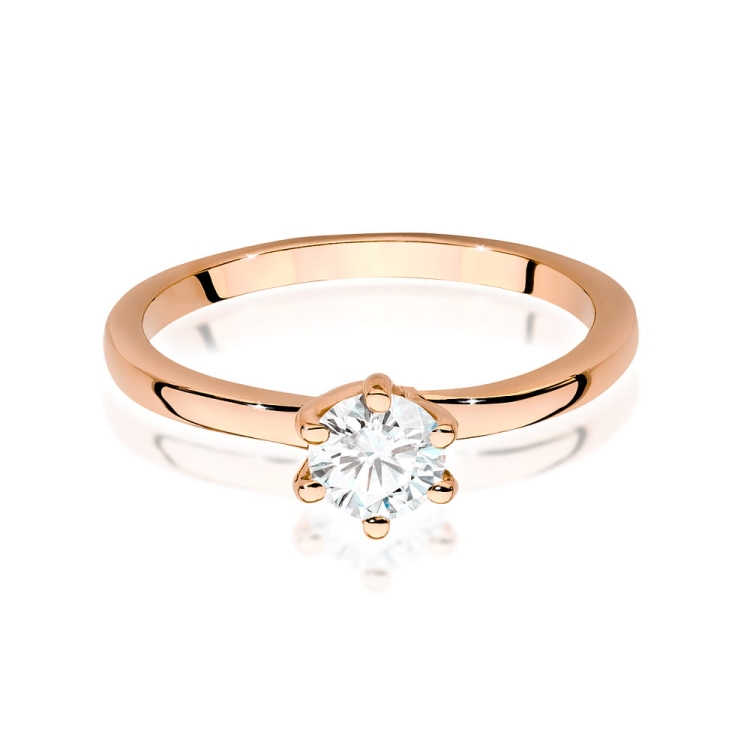Pierścionek zaręczynowy z różowego złota z diamentem 0,50ct Fire Of Love GW-535-0,50ct-r