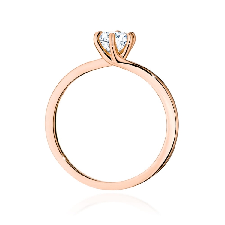 Pierścionek zaręczynowy z różowego złota z diamentem 0,50ct Fire Of Love GW-535-0,50ct-r
