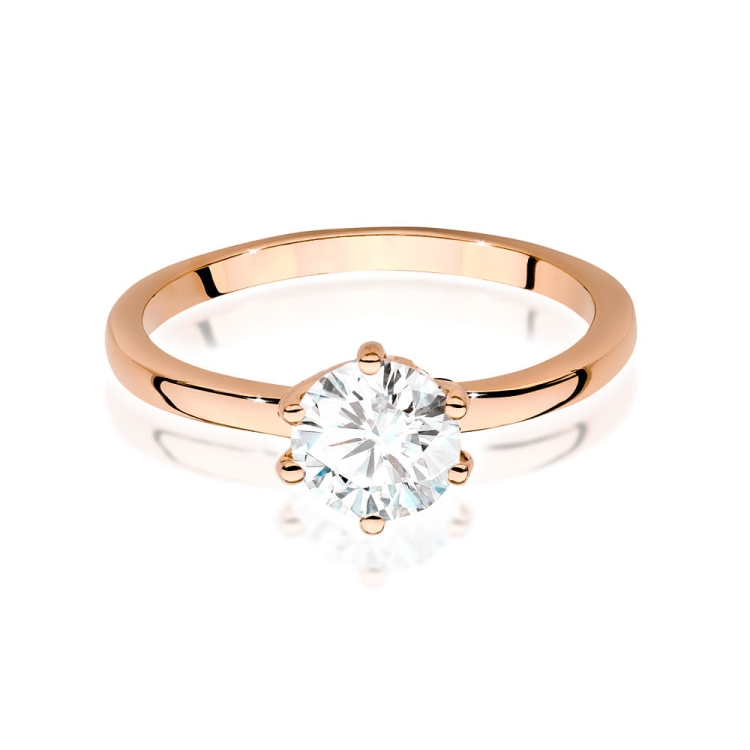 Pierścionek zaręczynowy z różowego złota z diamentem 1,00ct Fire Of Love GW-535-1,00ct-r