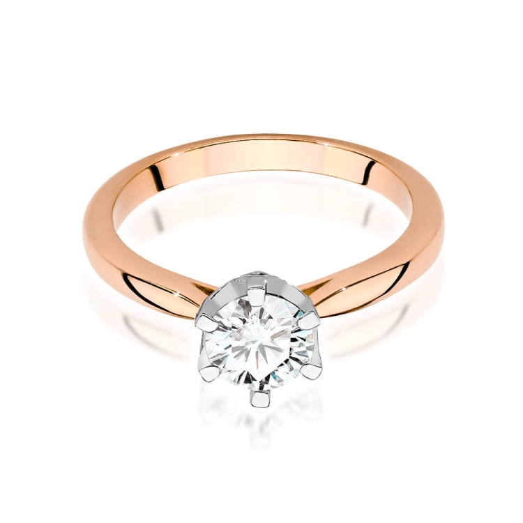 Pierścionek zaręczynowy z różowego złota z diamentami 0,76ct Fire Of Love BW-539-0,76ct-r