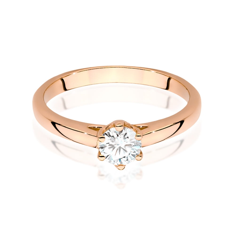 Pierścionek zaręczynowy z różowego złota z diamentem 0,40ct Fire Of Love BW-540-0,40ct-r