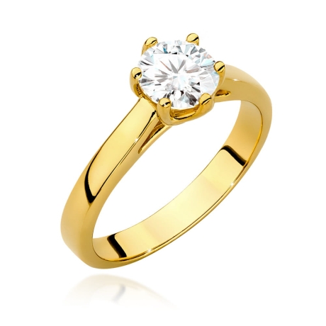 Przejdź do produktu Pierścionek zaręczynowy z żółtego złota z diamentem 0,70ct Fire Of Love 