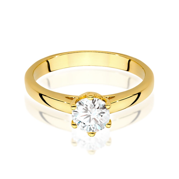 Pierścionek zaręczynowy z żółtego złota z diamentem 0,70ct Fire Of Love BW-540-0,70ct