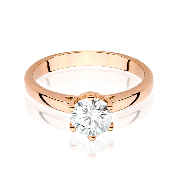 Pierścionek zaręczynowy z różowego złota z diamentem 1,00ct Fire Of Love BW-540-1,00ct-r