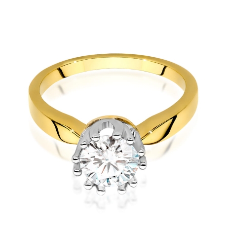 Przejdź do produktu Pierścionek zaręczynowy z żółtego złota z diamentem 1,00ct Fire Of Love 