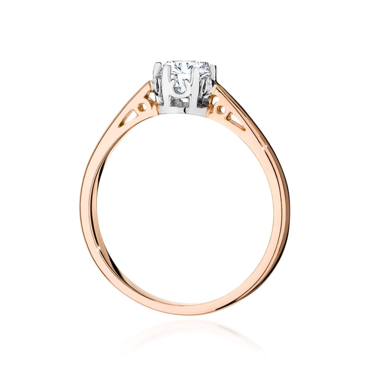 Pierścionek zaręczynowy z różowego złota z diamentem 0,40ct Fire Of Love GW-542-0,40ct-r
