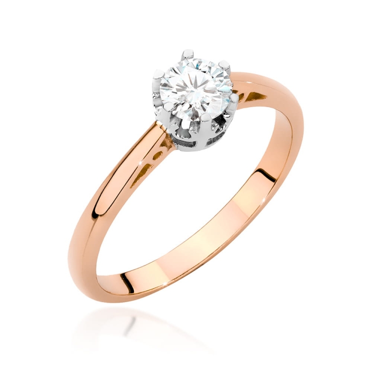Pierścionek zaręczynowy z różowego złota z diamentem 0,40ct Fire Of Love GW-542-0,40ct-r