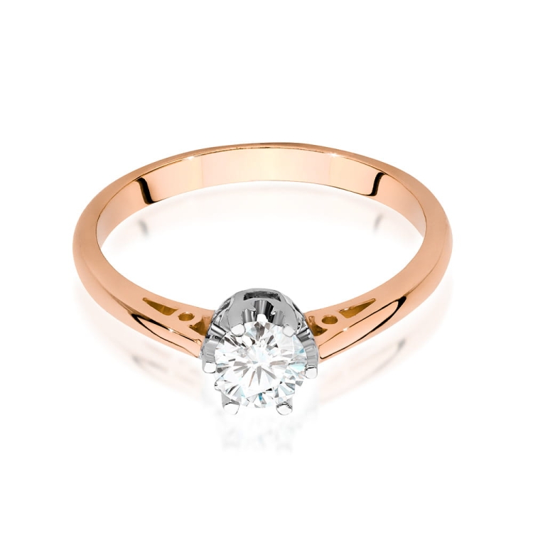 Pierścionek zaręczynowy z różowego złota z diamentem 0,40ct Fire Of Love GW-542-0,40ct-r