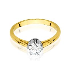 Pierścionek zaręczynowy z żółtego złota z diamentem 0,50ct Fire Of Love GW-542-0,50ct