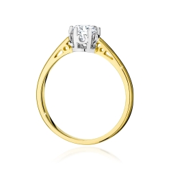 Pierścionek zaręczynowy z żółtego złota z diamentem 0,50ct Fire Of Love GW-542-0,50ct