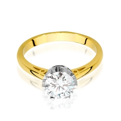 Pierścionek zaręczynowy z żółtego złota z diamentem 1,00ct Fire Of Love GW-542-1,00ct