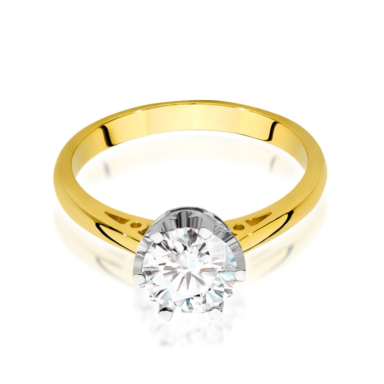Pierścionek zaręczynowy z żółtego złota z diamentem 1,00ct Fire Of Love GW-542-1,00ct