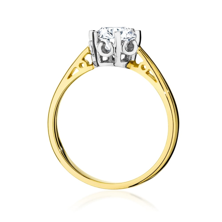 Pierścionek zaręczynowy z żółtego złota z diamentem 1,00ct Fire Of Love GW-542-1,00ct